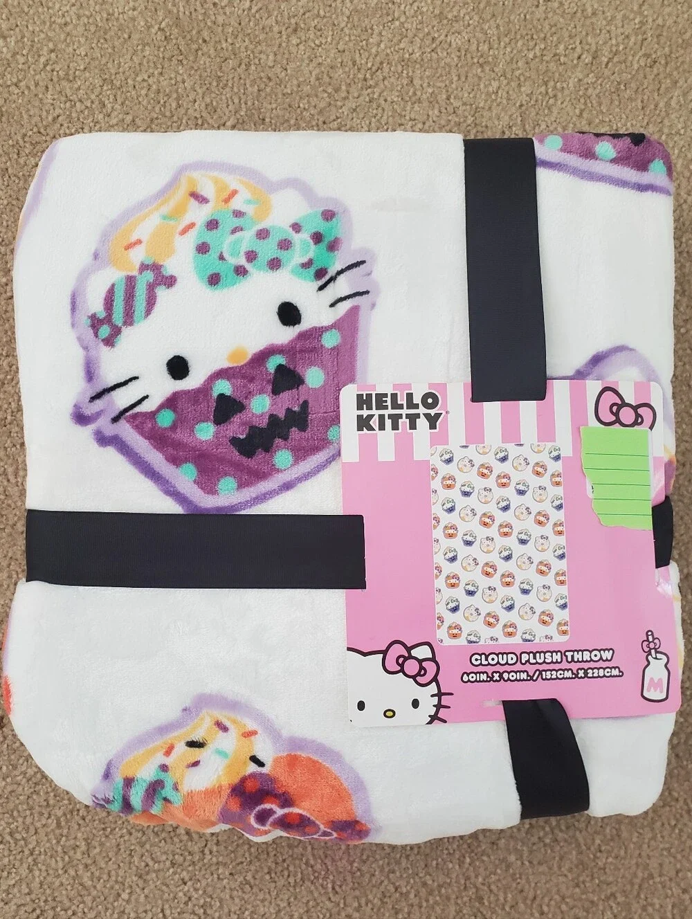 Hello Kitty 2026 Halloween Throw Blanket 60x90 Donut Mummy Pumpkin Cupcake